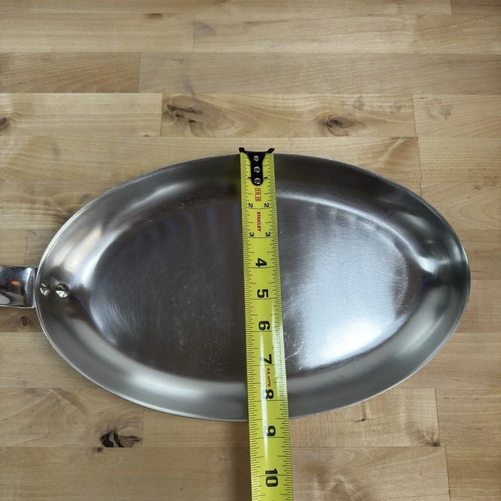 Scavullo Legion Utensils Copper Oval Heavy Skillet Fish Pan 13.5